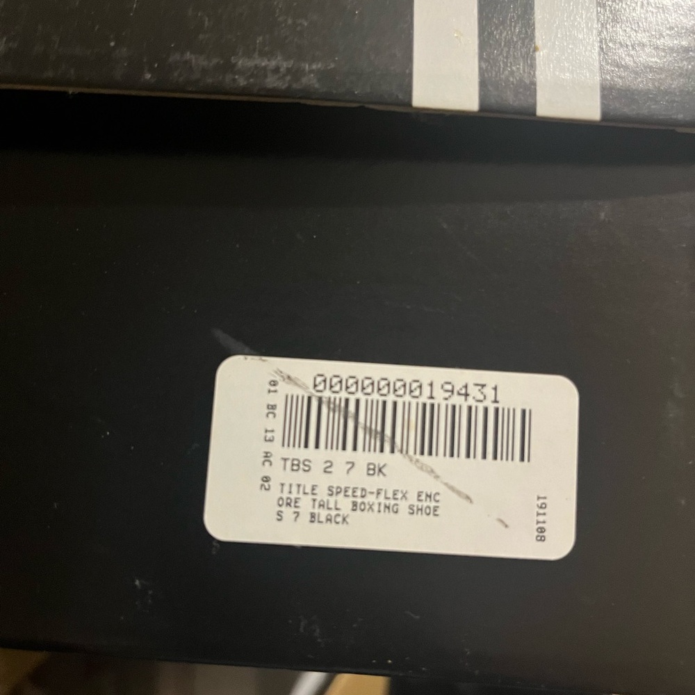 Title speed-flex encore tall boxing shoes, size 7, color black